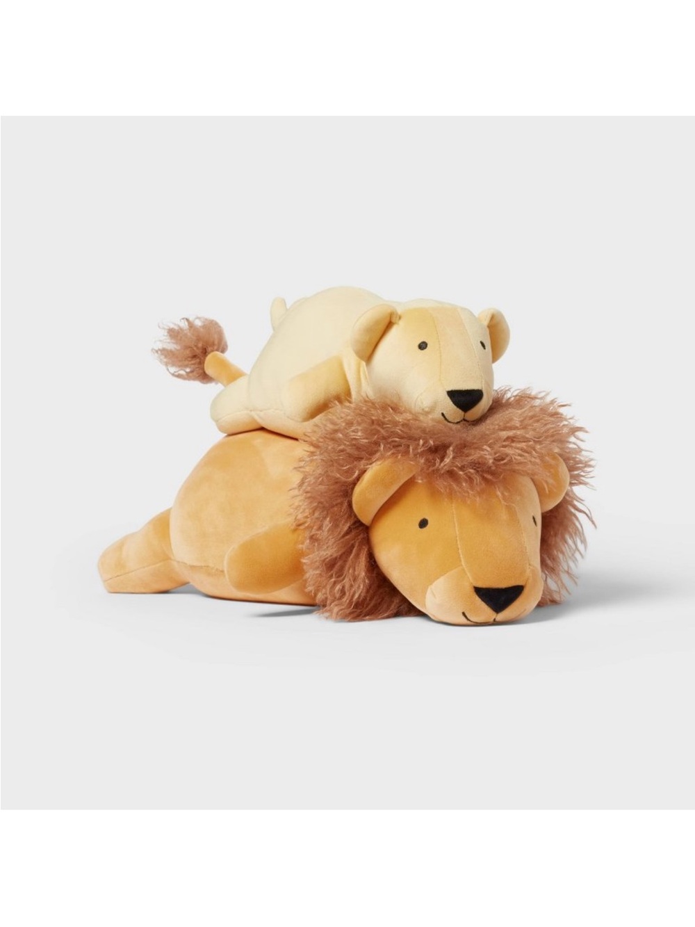 Lion and Baby Weighted Plush Kids' Throw Pillow Yellow - Pillowfort™